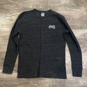 RWB Apparel Large Charcoal Waffle Weave Long Sleeve Men's Tee